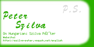 peter szilva business card